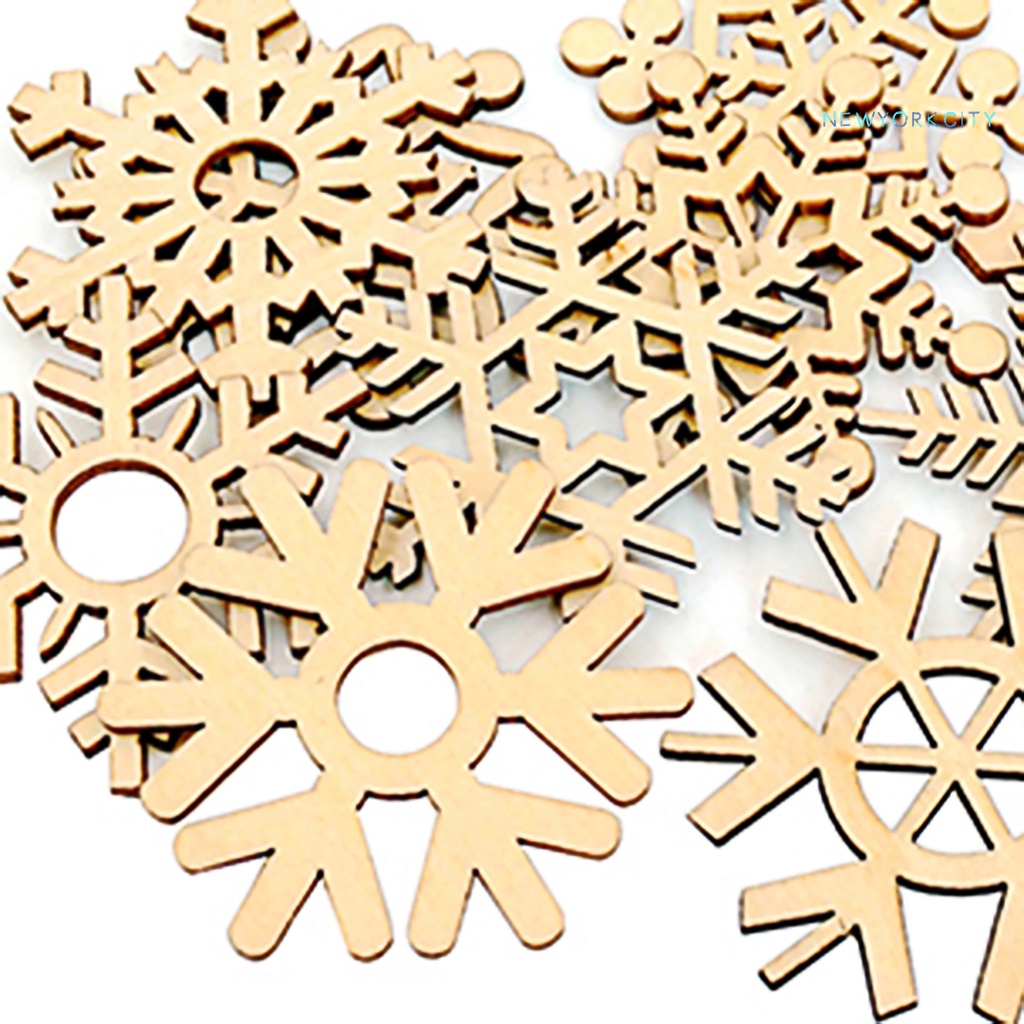 Bộ 10 bông tuyết bằng gỗ trang trí giáng sinh