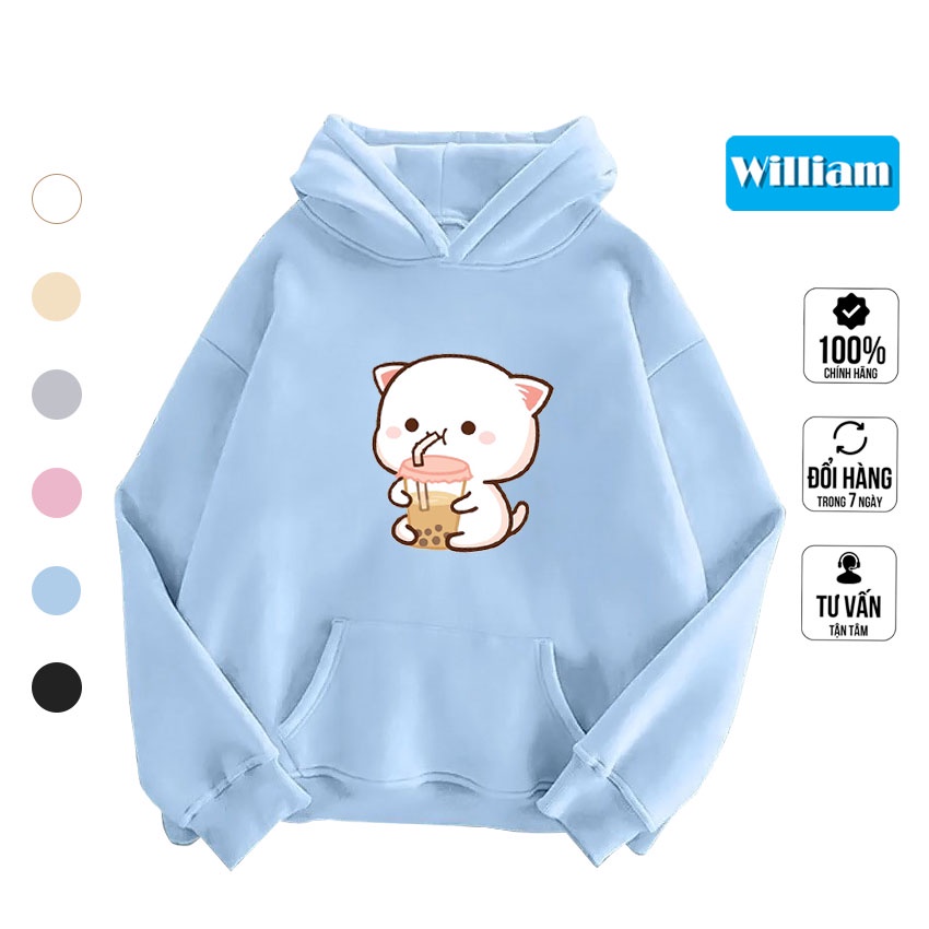 Áo hoodie nam nữ hình Mèo dễ thương chất nỉ bông dày dặn, in Pet cao cấp William - DS205