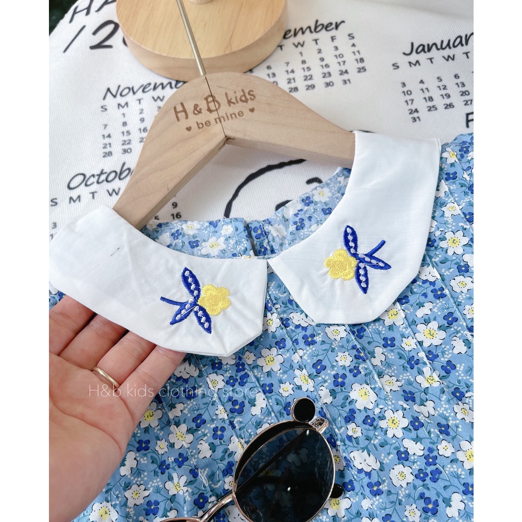 Váy cho bé gái, váy bé gái chất liệu vải thô mềm, váy hoa mặc mát cho bé từ 8-20kg