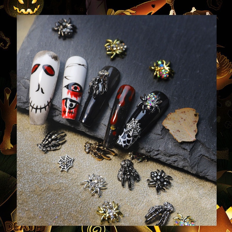 Phụ Kiện Đá Đính Trang Trí Móng Tay 3D Chủ Đề Halloween