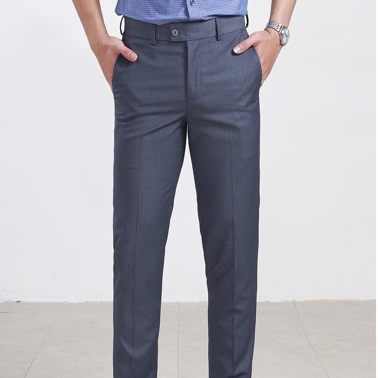 Quần tây nam công sở Aristino quần âu nam màu xanh xám dáng slim fit chất polyester cao cấp chính hãng ATR00308