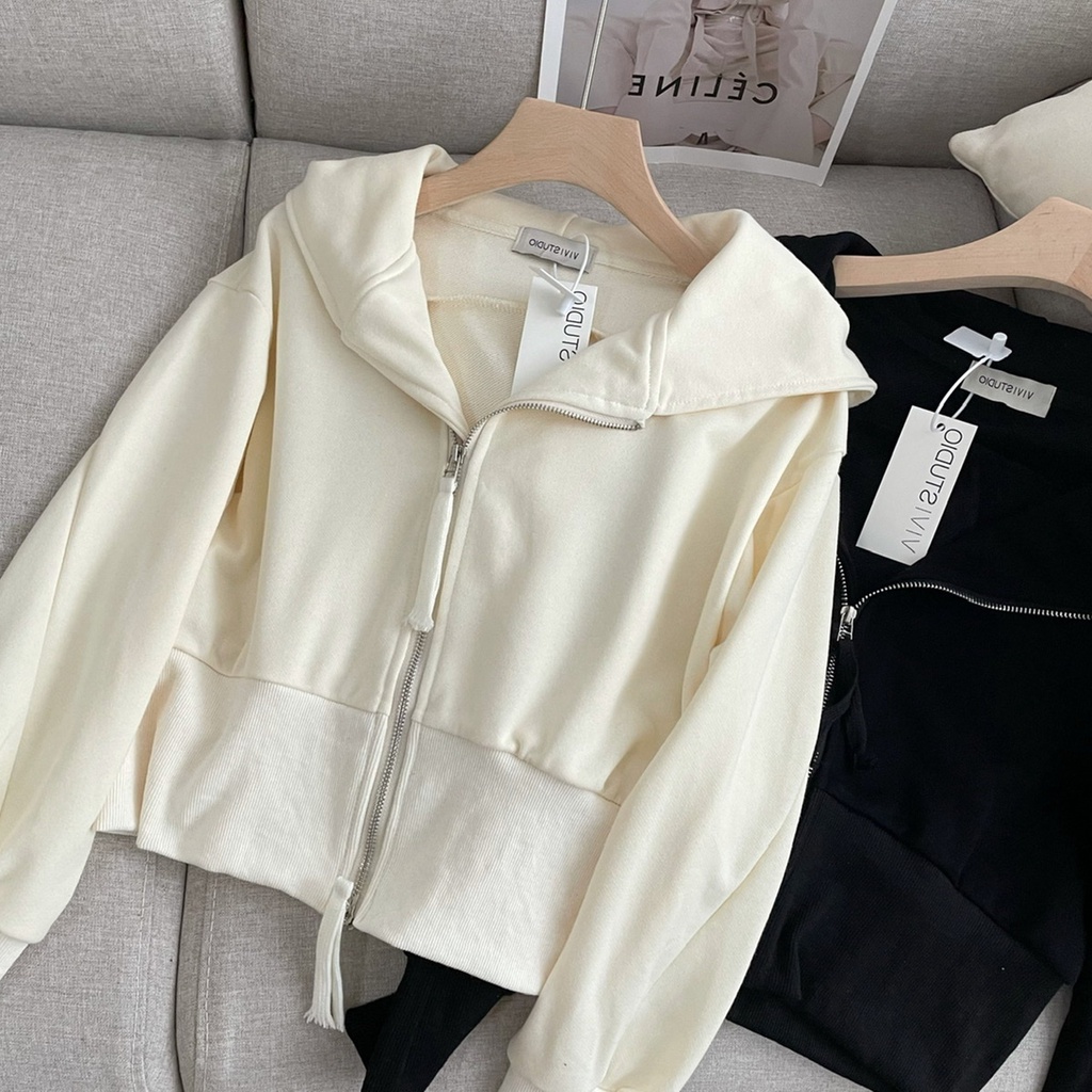 Áo Khoác Cardigan Có Mũ Trùm Dáng Suông Thời Trang Xuân Thu Cho Nữ