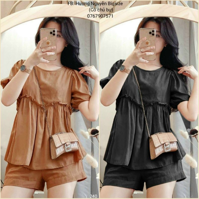 60-90kg Bigsize SÉT PEPLUM BÈO NGỰC