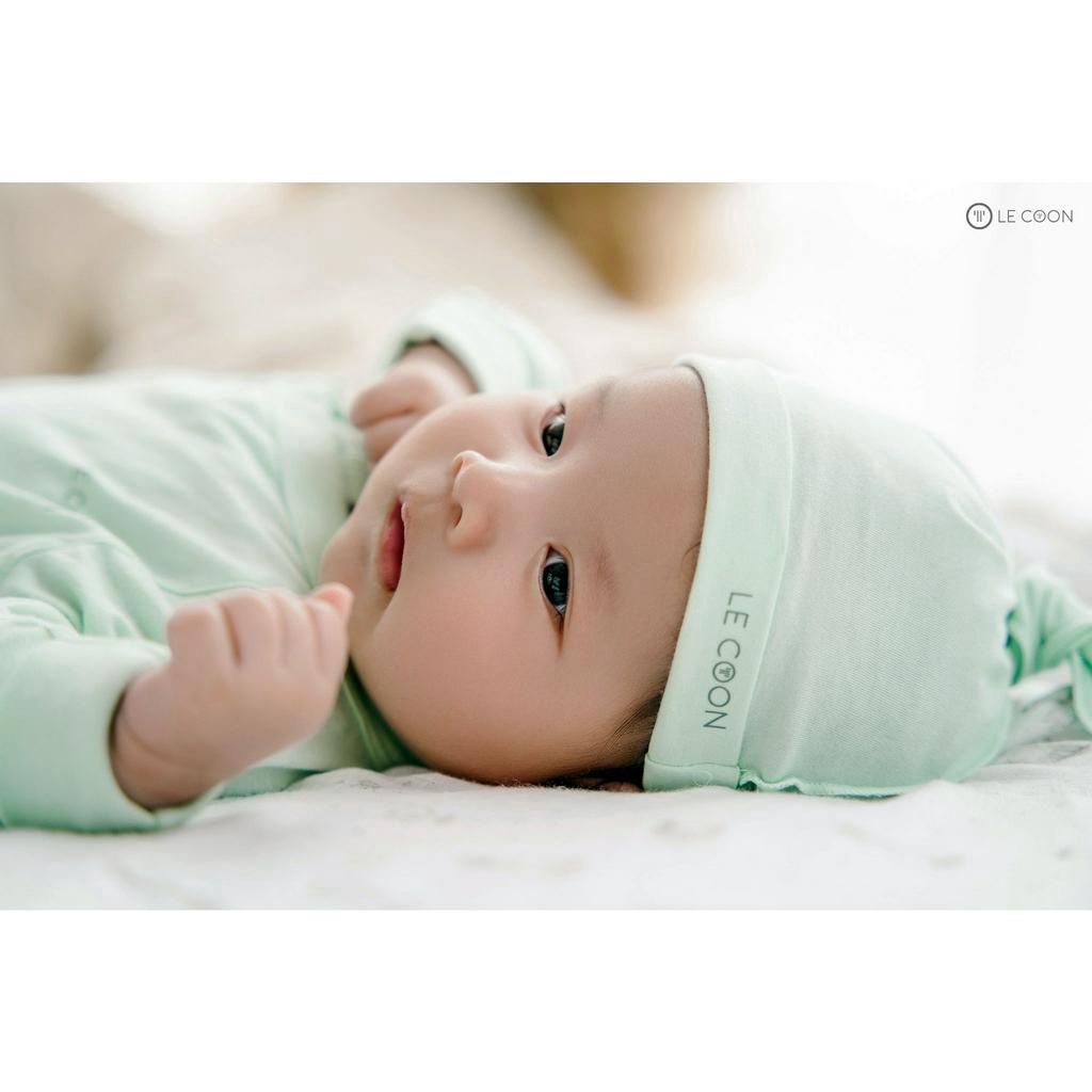 LE COON | Set Mũ Knotted, Bao Tay, Bao Chân | Vải COOL mỏng mát | Newborn