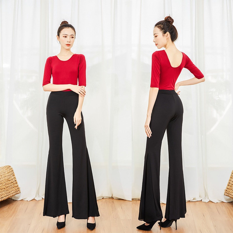 Jiaqi Bộ Áo Liền Quần Quần Dài Màu Đen Dùng Luyện Tập Khiêu Vũ Dành Cho Nữ | BigBuy360 - bigbuy360.vn