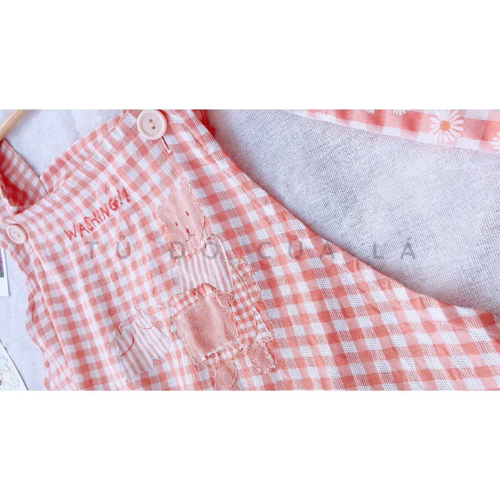 Hàng si Yếm tạp dề kẻ caro xinh xắn, khăn bandana