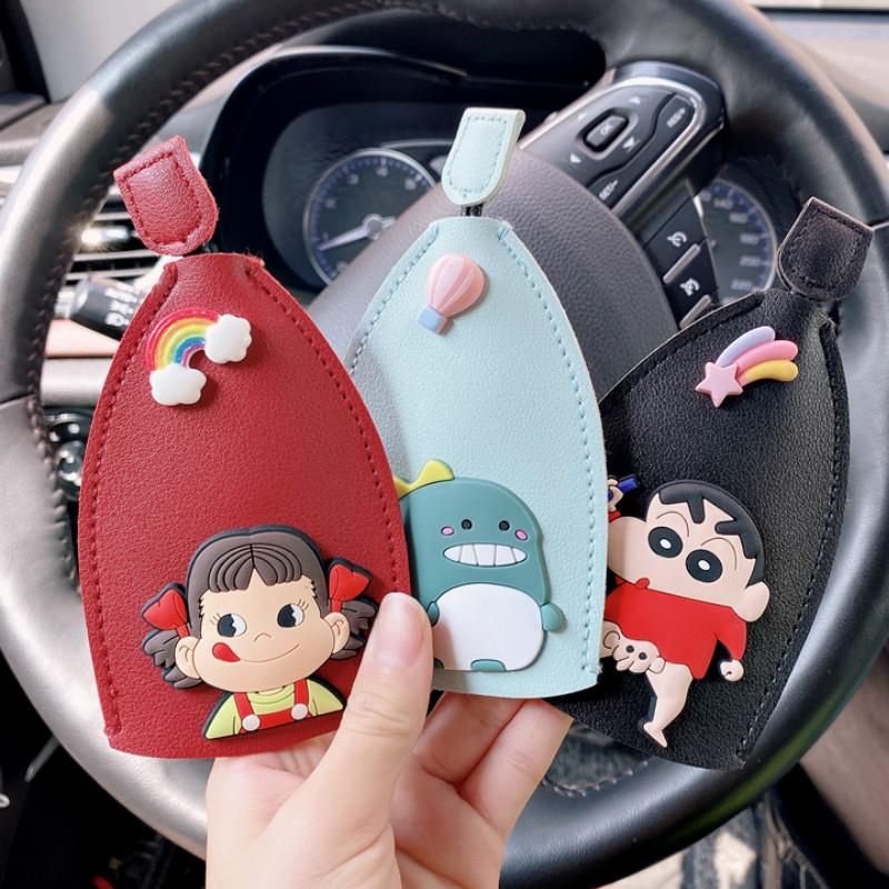 【⚡Vỏ Da PU Bảo Vệ Chìa Khóa Xe Hơi Họa Tiết Cầu Vồng Dễ Thương