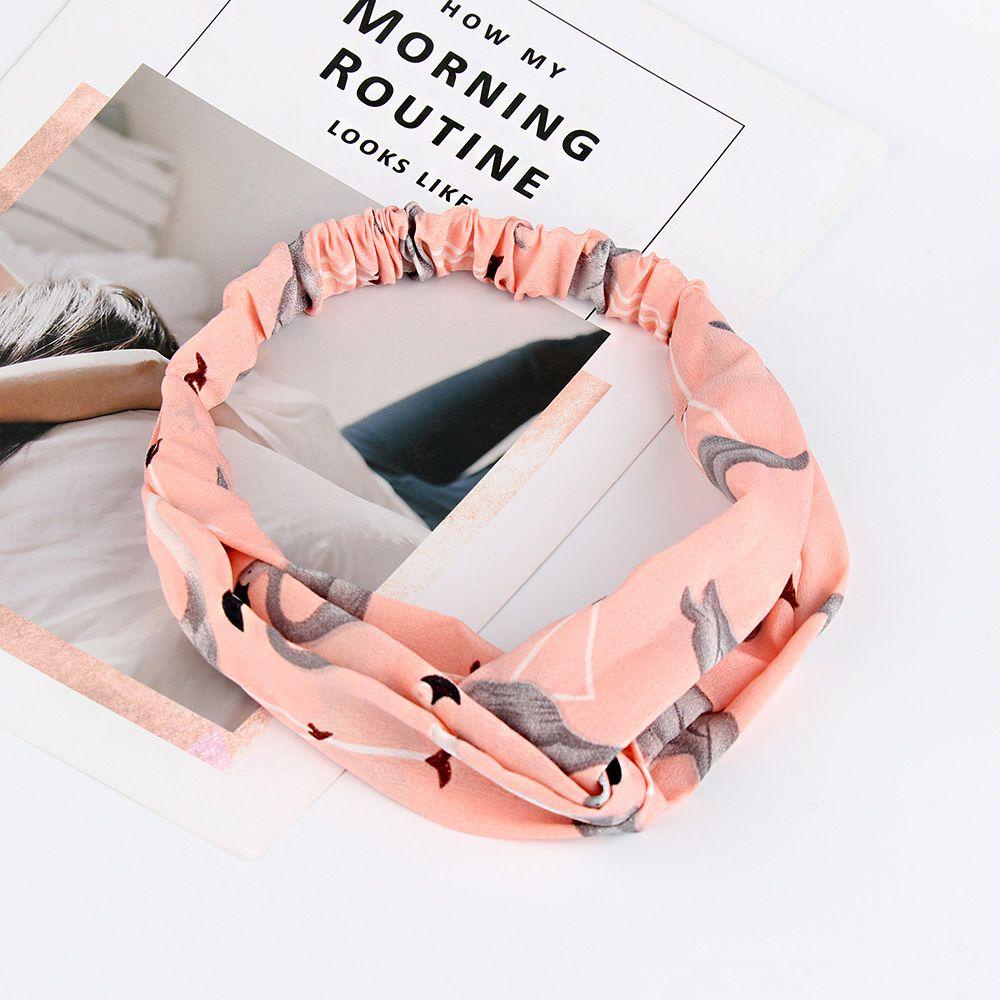 Băng Đô Turban Bản Rộng In Họa Tiết Chim Hồng Hạc Thời Trang Xuân Hè Cho Bé Gái