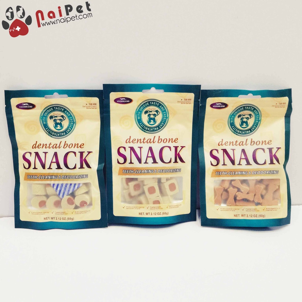 Đồ Ăn Vặt Sạch Răng Cho Chó Snack Teeth Cleaning &amp; Deodorizing Dental Bone Gói 60g