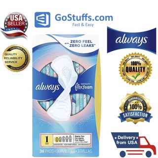 [Hàng Mỹ]  Băng vệ sinh siêu mỏng siêu thấm Always Infinity FlexFoam có cánh size 1 36 miếng