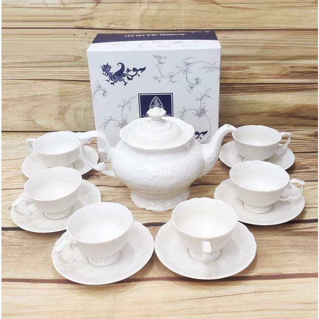 bộ ấm trà gốm sứ Minh Long Đài Cát Trắng - bộ ấm trà gốm sứ Minh Long