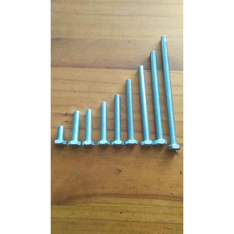 Bù lon 10li bulon ren suốt dài 160 mm tặng kèm tán