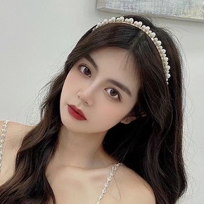 Băng Đô Cài Tóc Đính Ngọc Trai Nhân Tạo Đơn Giản Phong Cách Hàn Quốc