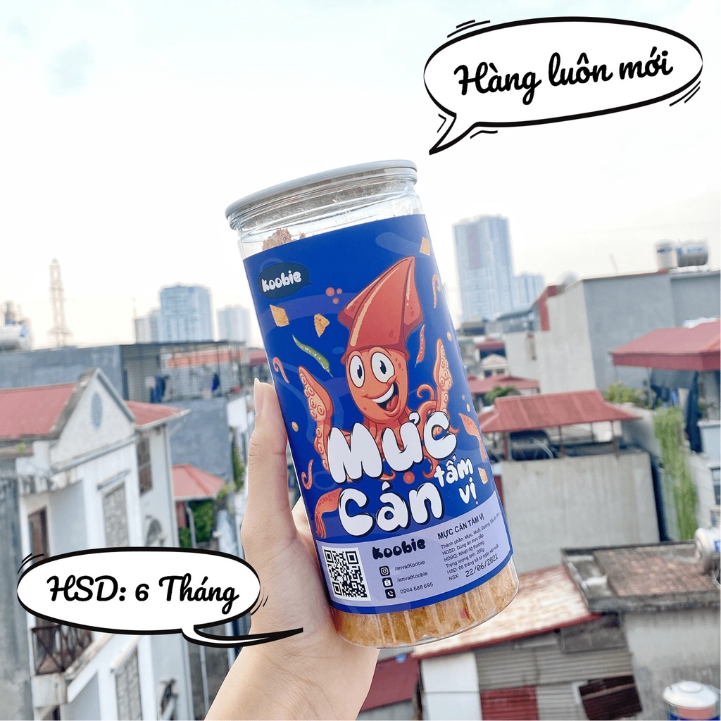 Mực cán tẩm vị Koobie 200g, đồ ăn vặt ngon an toàn vệ sinh, giao hàng siêu tốc