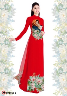 Vải áo dài in hình Đức Mẹ