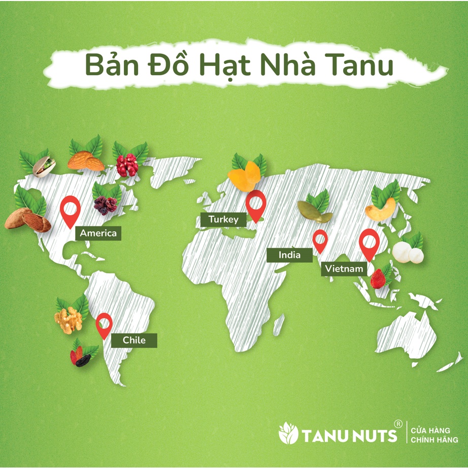 Hũ 350g hạt dinh dưỡng mix 4 hạt TANU NUTS, các loại hạt bí xanh, hạnh nhân, hạt macca, hạt điều tốt cho bà bầu, bé.