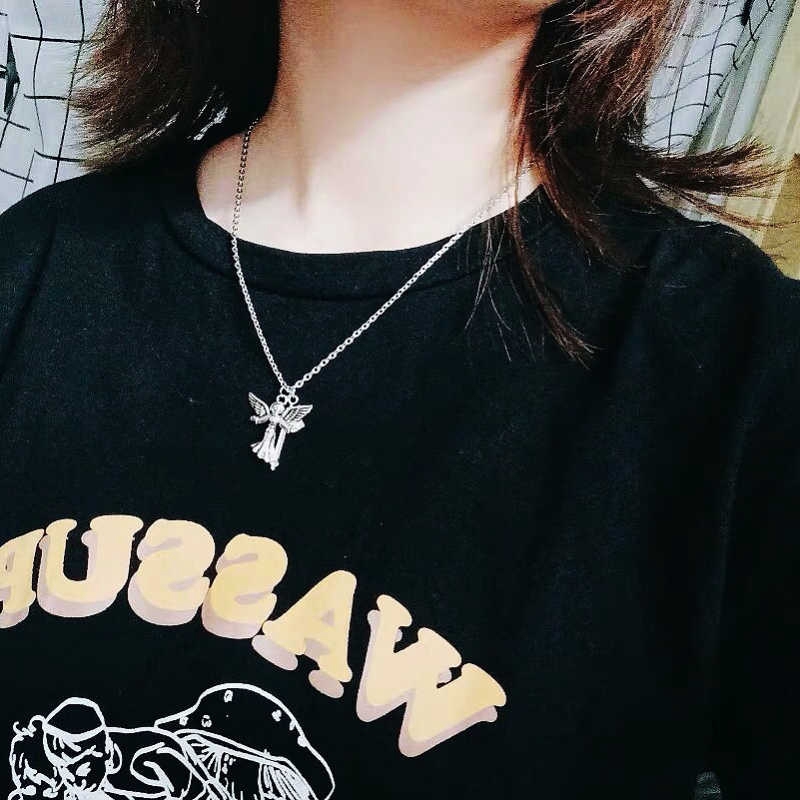 [Giao Hàng Miễn Phí] Dây Chuyền Mặt Thánh Giá Hình Thiên Thần  2239599Dây Chuyền Thời Trang Harajuku Đường Phố Cá Tính Cho Cặp Đôi