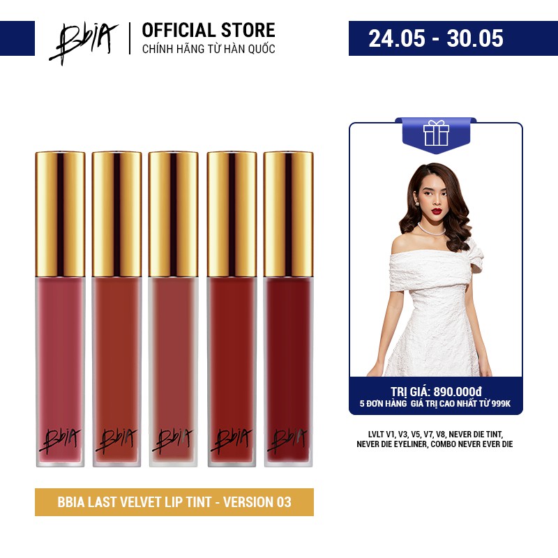 Son kem lì Bbia Last Velvet Lip Tint Version 3 5g (5 màu)