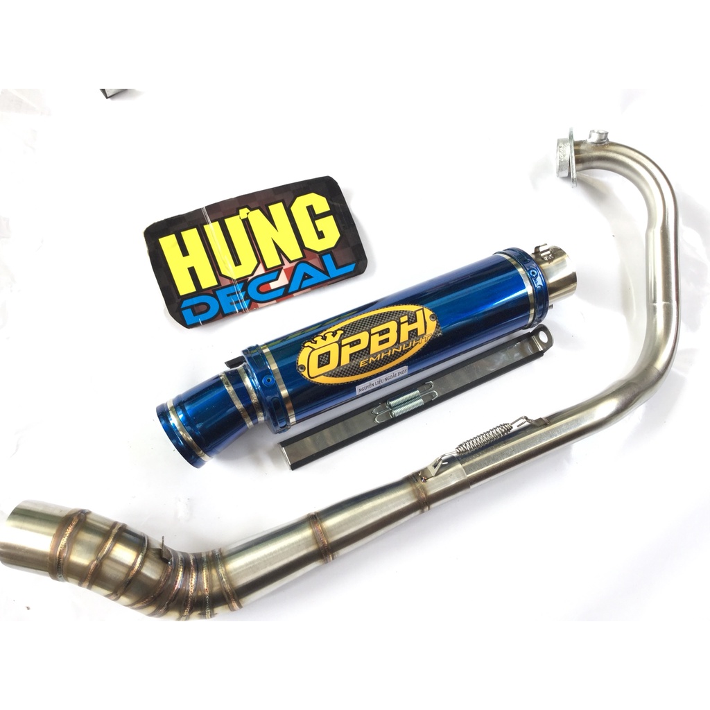 Pô OBPH XANH full cổ inox 2 khúc 304 exciter, winer, sonic, SATRIA, RAIDER FI, GSX