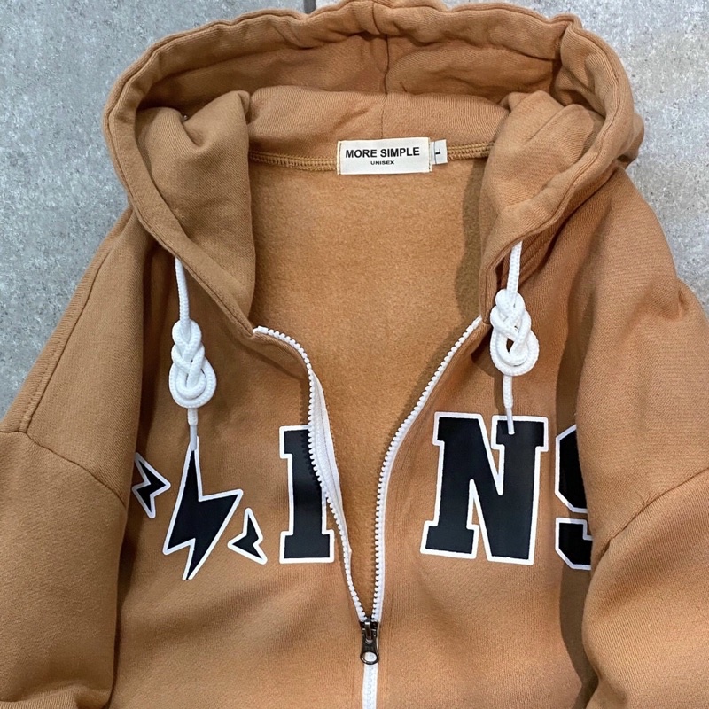 Áo Khoác Hoodie Zip IN Form Rộng Vải Nỉ Bông Dày Dặn Oversize Unisexi