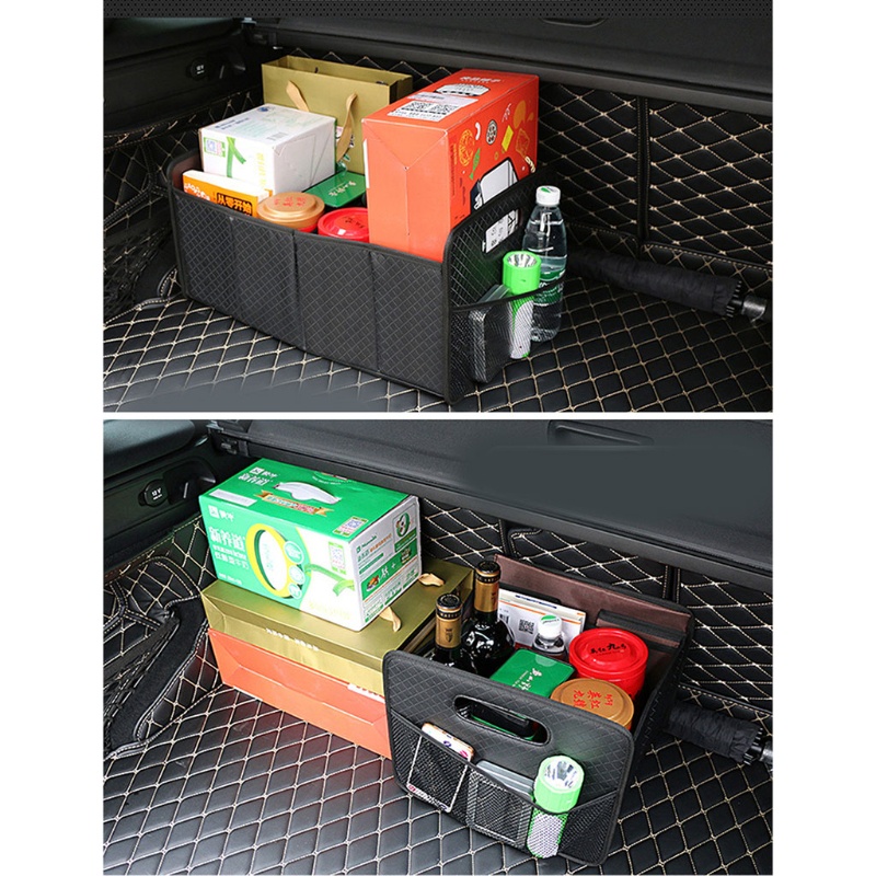 Hộp Đựng Đồ Bằng Da Màu Đen Gấp Lại Được Tiện Lợi Dành Cho Gara Xe Hơi