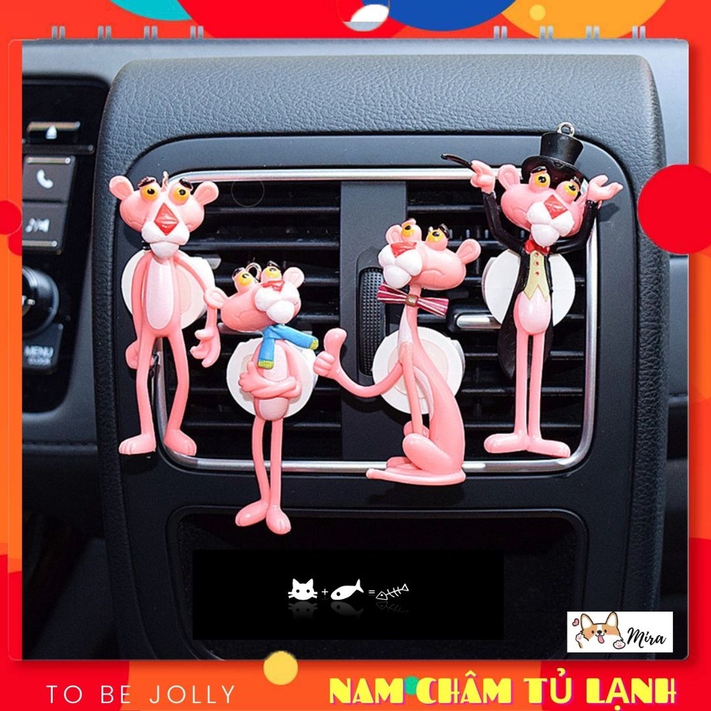 Nước Hoa, Cài Cửa Gió Điều Hòa Xe Ô Tô Mô Hình Báo Hồng, Kẹp Nước Hoa Khử Mùi Phụ Kiện Nội Thất Xe Hơi MIRA-OTO8002