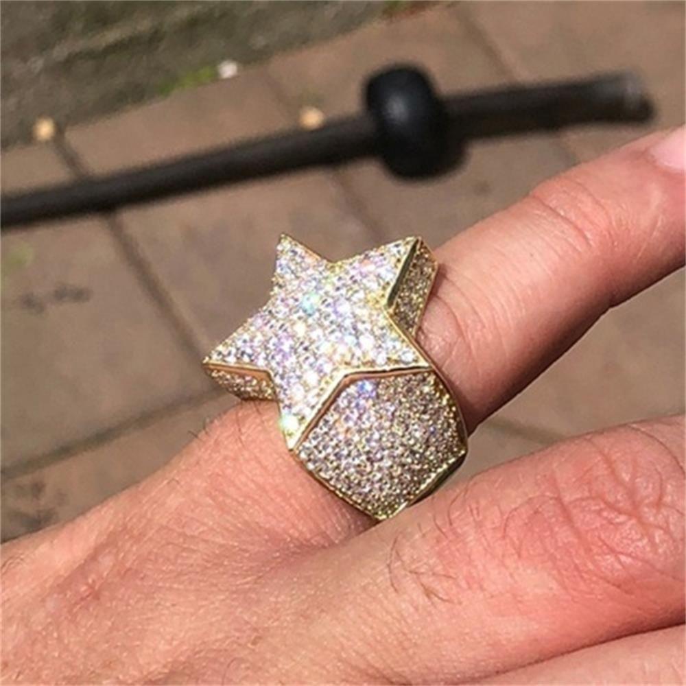 CACTU Nhẫn Đính Đá Zircon Hình Ngôi Sao Lấp Lánh Sang Trọng