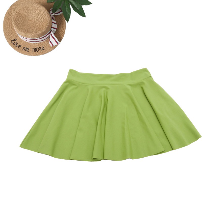 Swimwear Female Alone Skirt High Belt Connectivity Flat Corner Pants Wild Match Beef Fruit Green Coffee Gray White Swimw