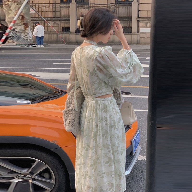 Váy nữ Baeshop voan tơ dáng dài thời trang