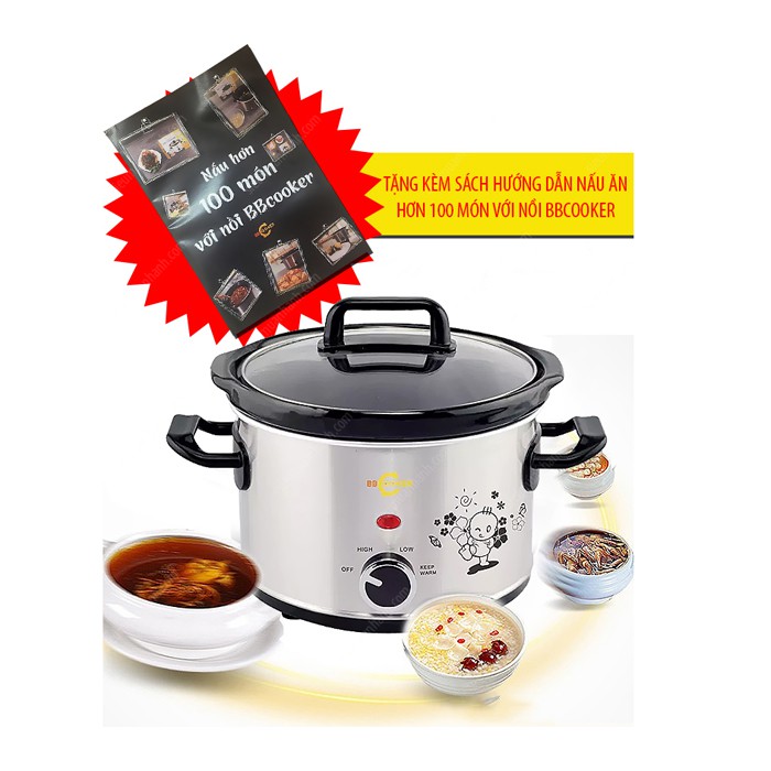 [Mã 229ELSALE hoàn 7% đơn 300K] Nồi nấu chậm đa năng BBcooker BS25 2.5L