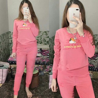 Đồ bộ nữ vải thun TIXI NHẬT 2 da, thiêu hình và chữ đẹp hàng VNXK cao cấp