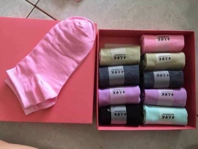 Set 1 hộp 10 đôi tất chống thối chân nữ cổ ngắn- cổ cao