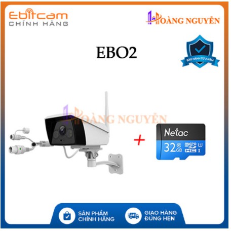 Camera kết nối WIFI Ngoài trời EBITCAM EBO2 STARLIGHT - Đèn ánh sáng trắng tự động