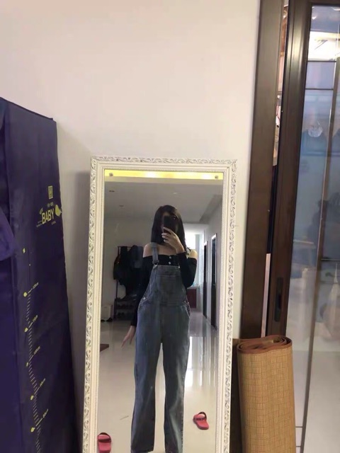 [KÈM ẢNH THẬT + SẴN] yếm quần bò dài retro ống suông rộng phủ giày trẻ trung | BigBuy360 - bigbuy360.vn