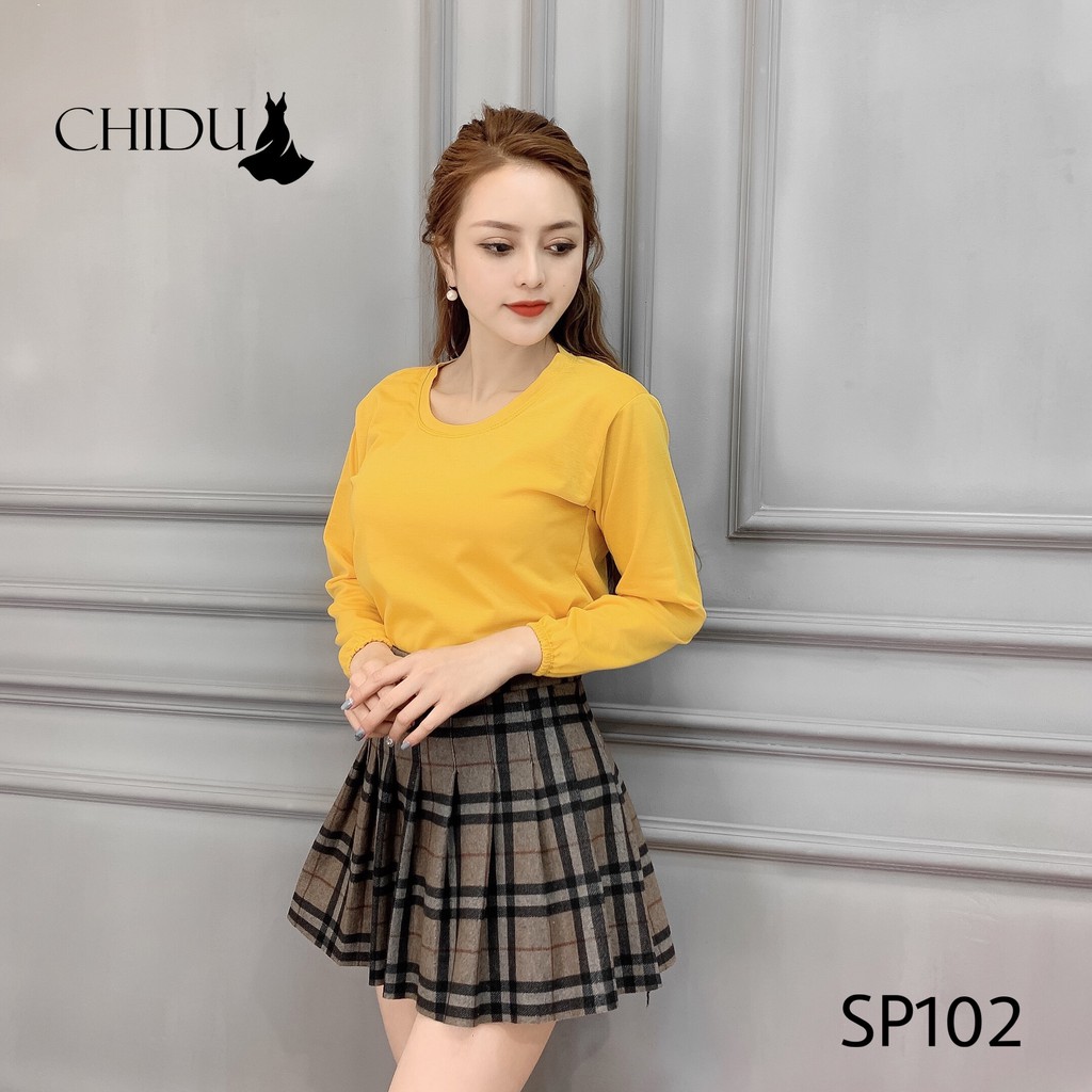 [ Mã WASTAPR giảm 10K đơn 50K] CHIDU Áo thun trơn dài tay nhiều màu SP102 | BigBuy360 - bigbuy360.vn