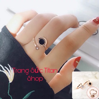 Nhẫn nữ titan tròn số la mã cuốn hút NN10