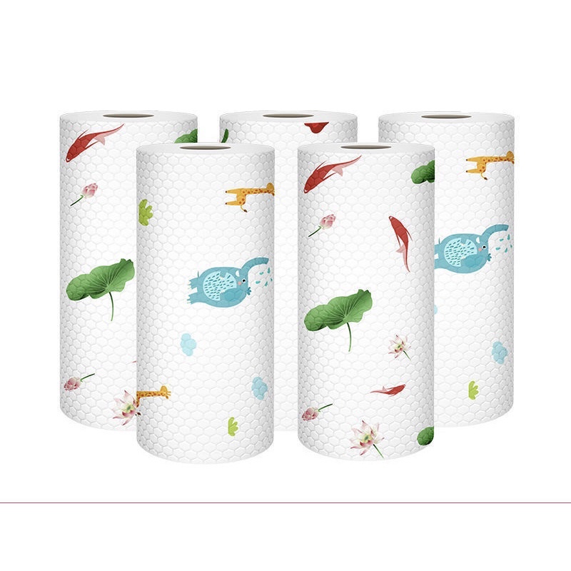 Khăn Giấy Cuộn Đa Năng [50 Tờ 20x20cm] Siêu Dai Tái Sử Dụng Thấm Dầu Mỡ - Giấy In Hoạ Tiết Chuyên Dụng Nhà Bếp | SGF