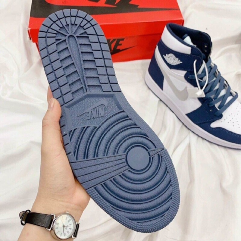_thể thao nam nữ sneaker[giày JOCDAN 1 cao cổ ,jd xanh lam cao Hàng 11 full Bill full box