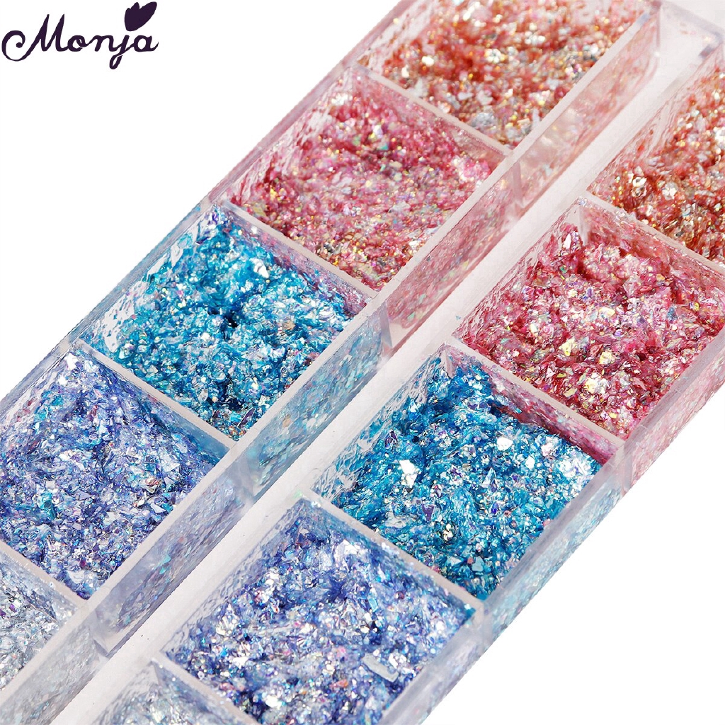 Hộp Sequin Trang Trí Móng Tay 12 Ngăn Tiện Dụng