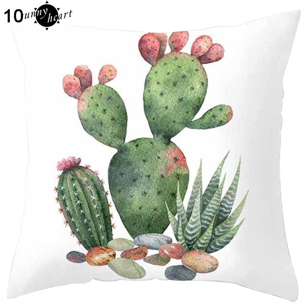 Vỏ Gối Vuông In Hình Cây Xương Rồng Độc Đáo Phong Cách