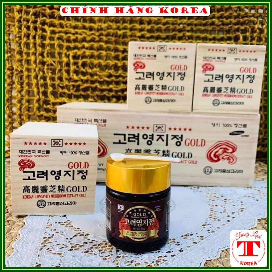 Cao linh chi hàn quốc hộp gỗ trắng chính hãng, 3 lọ x 120gr - tranglinh