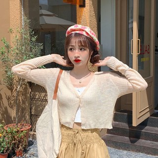 Áo kiểu cardigan dệt kim dài tay phối nút thiết kế thanh lịch thời trang dành cho nữ