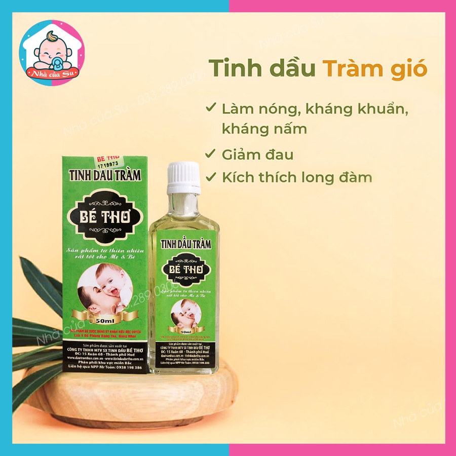 Tinh dầu tràm Bé Thơ 50ml FREESHIP Dầu tràm giữ ấm, đuổi muỗi, tránh gió cho bé NHA CUA SU