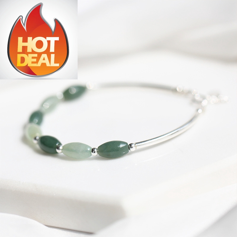 （Silver 92.5%Silver Women's Jadeite Bracelet