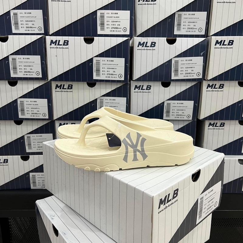 DÉP MLB CHUNKY SLIDER FLIP-FLOP NEW YORK YANKEES Có Sẵn *REAL-AUTHENTIC*