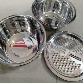 Bộ rổ nạo inox 3 in 1