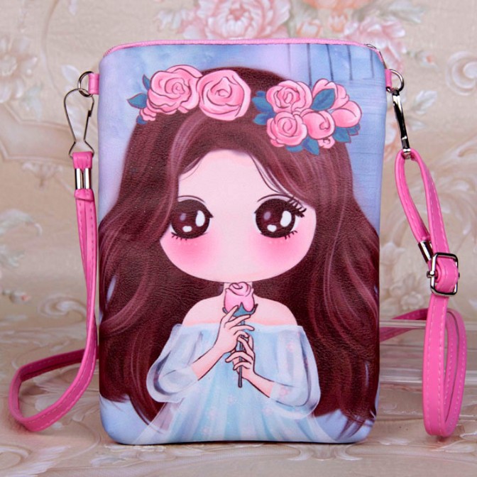 túi đeo chéo. mẫu hoạt hình dễ thương. mẫu y hình lun vì hình shop tự chụp nha các bạn. túi đeo chéo cho nữ
