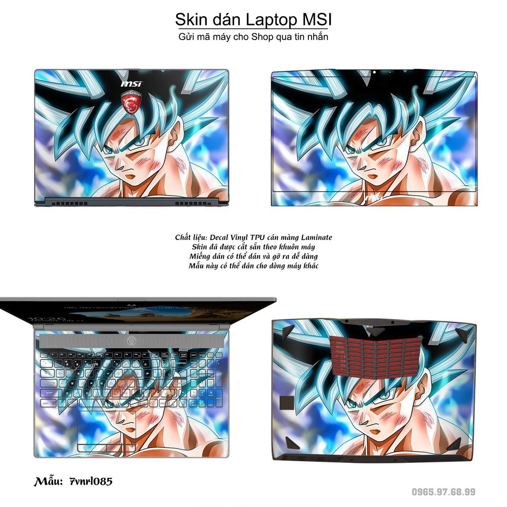 Skin dán Laptop MSI in hình Dragon Ball (inbox mã máy cho Shop)