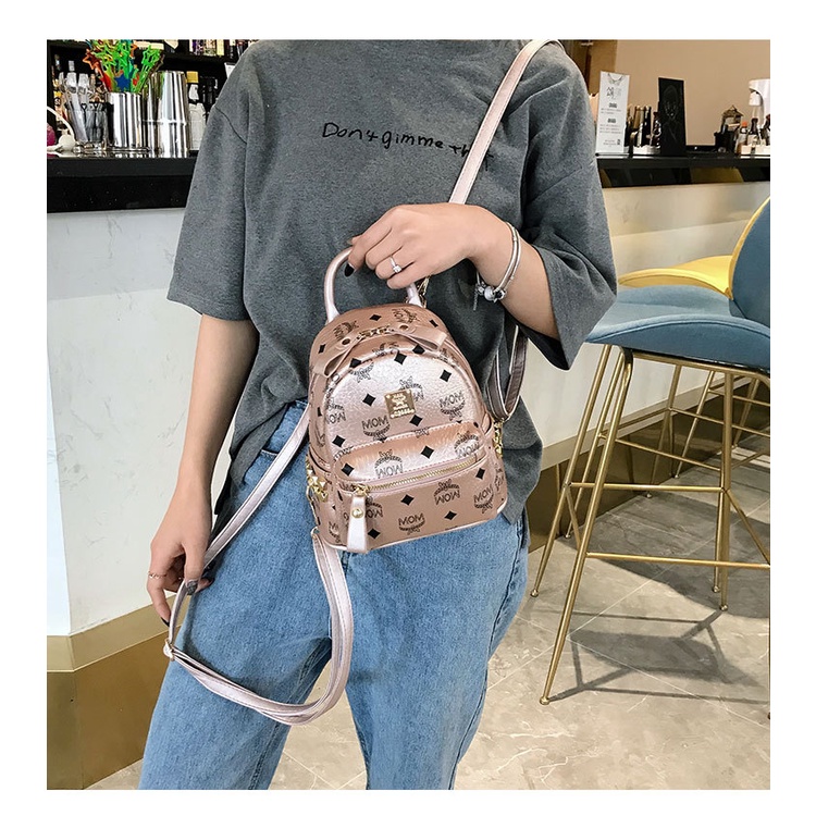 Balo da mini Mom mã Vp71B Sz 18x20 có thể đeo chéo, chất da dày dặn, hàng Quảng Châu nhập khẩu.