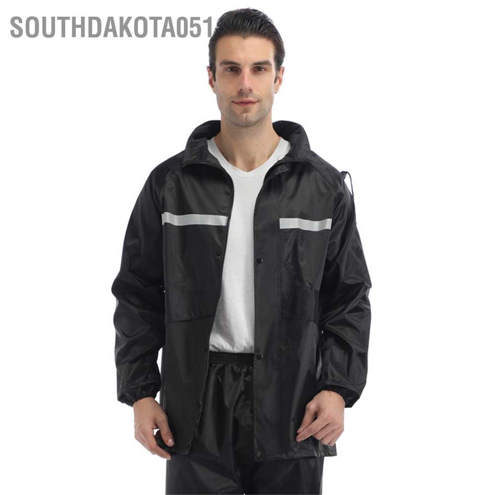 Trang phục đi mưa vải dù chống thấm có dải phản quang cho nam và nữ chạy xe máy